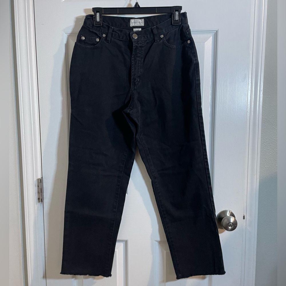 Vintage Nordstrom’s Size 8 Petite Black Straight Leg Jeans 100% Cotton